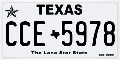 TX license plate CCE5978