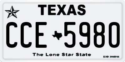 TX license plate CCE5980