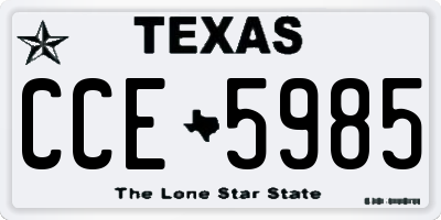 TX license plate CCE5985