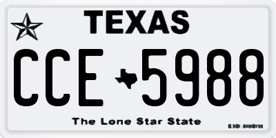 TX license plate CCE5988