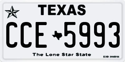 TX license plate CCE5993