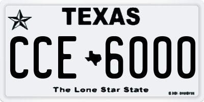 TX license plate CCE6000