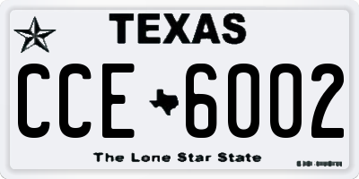 TX license plate CCE6002