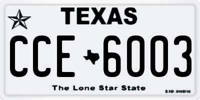 TX license plate CCE6003