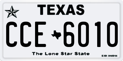TX license plate CCE6010