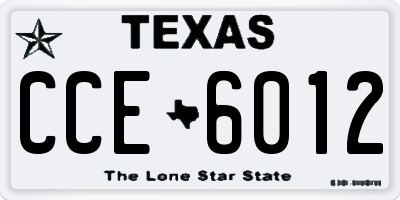 TX license plate CCE6012