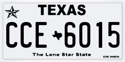 TX license plate CCE6015