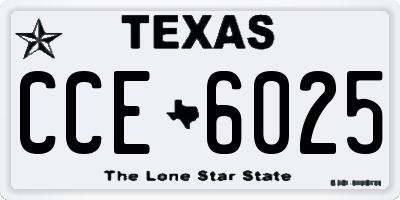 TX license plate CCE6025