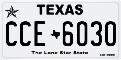 TX license plate CCE6030
