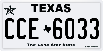 TX license plate CCE6033