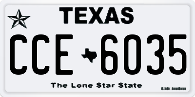 TX license plate CCE6035