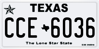 TX license plate CCE6036