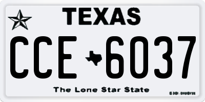 TX license plate CCE6037