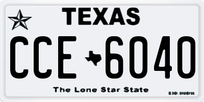 TX license plate CCE6040