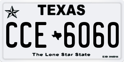 TX license plate CCE6060