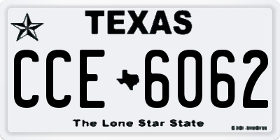 TX license plate CCE6062