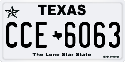 TX license plate CCE6063