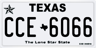 TX license plate CCE6066