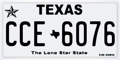 TX license plate CCE6076