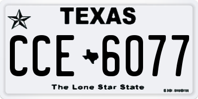 TX license plate CCE6077