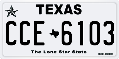 TX license plate CCE6103