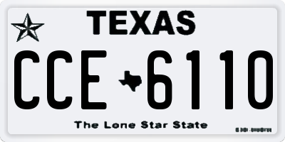 TX license plate CCE6110