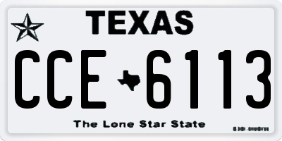 TX license plate CCE6113