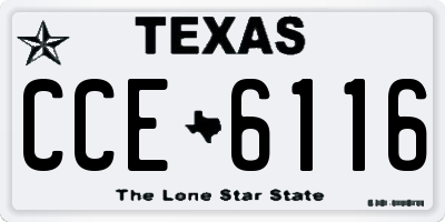 TX license plate CCE6116