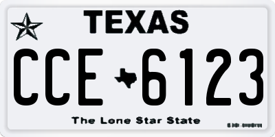 TX license plate CCE6123