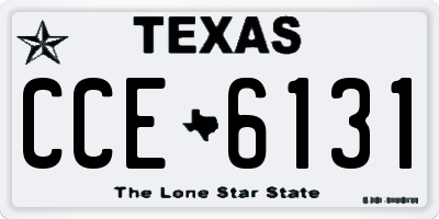 TX license plate CCE6131