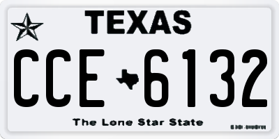 TX license plate CCE6132