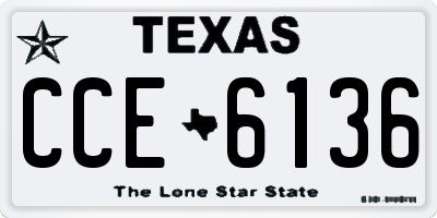 TX license plate CCE6136