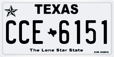 TX license plate CCE6151