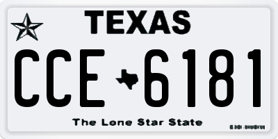 TX license plate CCE6181