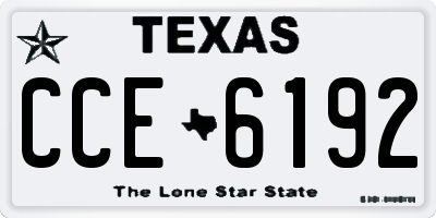 TX license plate CCE6192