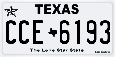 TX license plate CCE6193