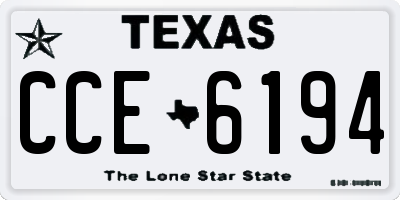 TX license plate CCE6194
