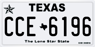 TX license plate CCE6196