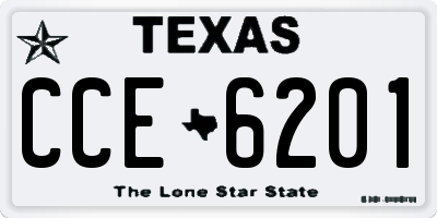 TX license plate CCE6201