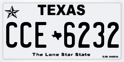TX license plate CCE6232