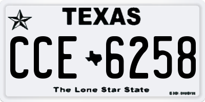 TX license plate CCE6258