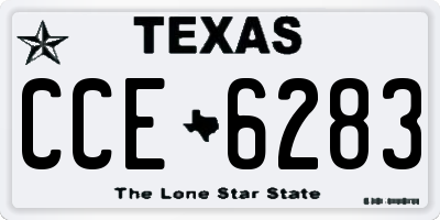 TX license plate CCE6283