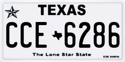 TX license plate CCE6286