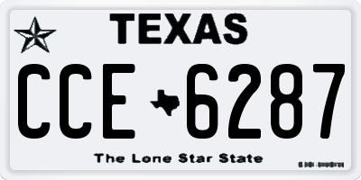TX license plate CCE6287