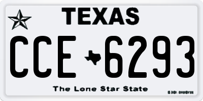 TX license plate CCE6293