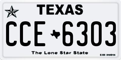 TX license plate CCE6303