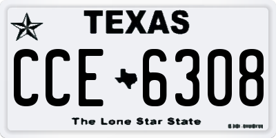 TX license plate CCE6308
