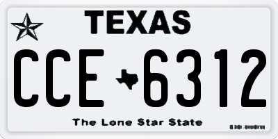 TX license plate CCE6312