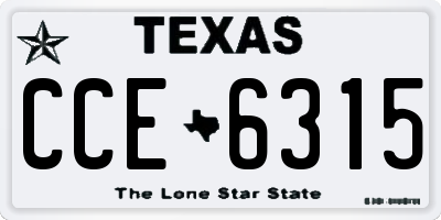 TX license plate CCE6315
