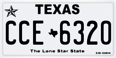 TX license plate CCE6320